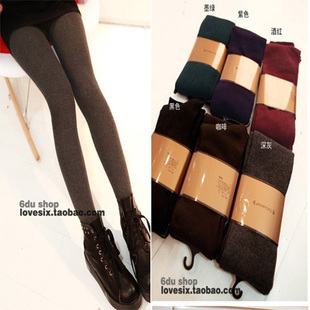 Free shipping Autumn Fashion all-match thermal slim Elasticity pantyhose legging stockings black,red,coffee,purple,gray,green