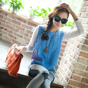 Free shipping Autumn hot-selling female twisted pullover backwa-rds and irregular vest vest sweater