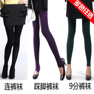 Free shipping autumn legging socks velvet pull maoku inside brushed ankle length trousers pants step stockings female