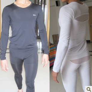 Free shipping! Autumn male set underwear long-sleeve V-neck long johns male viscose V-neck basic shirt shaper body shaping pants