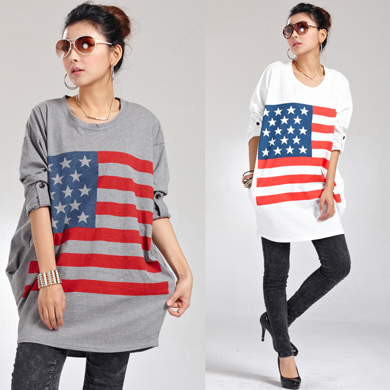 Free   shipping Autumn maternity clothing fashion print loose o-neck plus size maternity t-shirt autumn maternity top