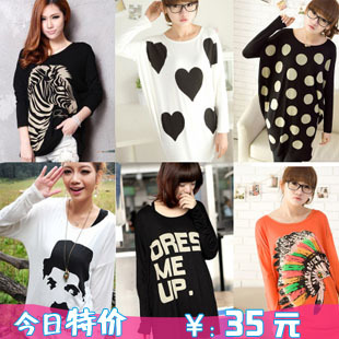 free shipping Autumn maternity clothing modal batwing sleeve loose maternity short-sleeve long-sleeve T-shirt maternity t-shirt