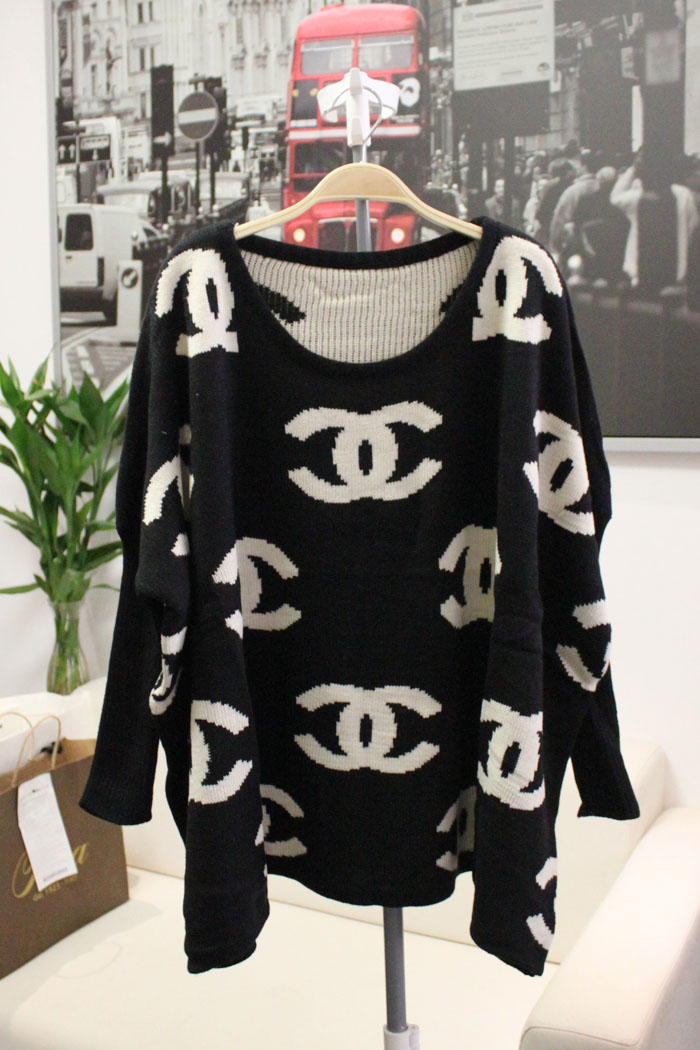 free shipping Autumn new arrival fashion o-neck double c pattern sweater pullover sweater