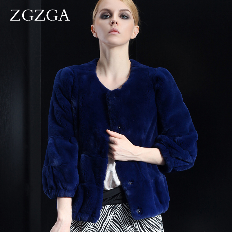 free shipping  autumn new arrival o-neck short design rex rabbit hair fur coat ladies women's