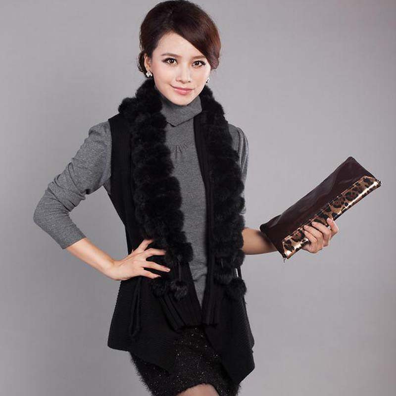 free shipping Autumn new arrival sleeveless sweater cardigan female outerwear fur collar vest sweater