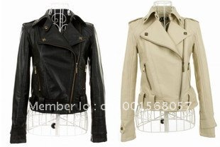 Free shipping!Autumn New Style Rivet leisure leather coat Three colors  Two sizes