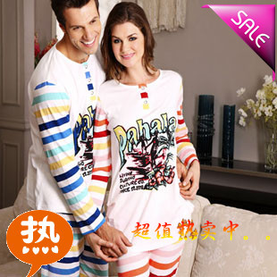 Free Shipping  autumn sleepwear lounge Women knitted cotton long-sleeve set z10438