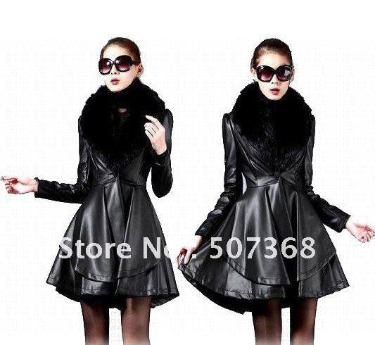 free shipping autumn winter cold women's high-grade leather coat collars coat with rabbit hair D4F421B-2-909