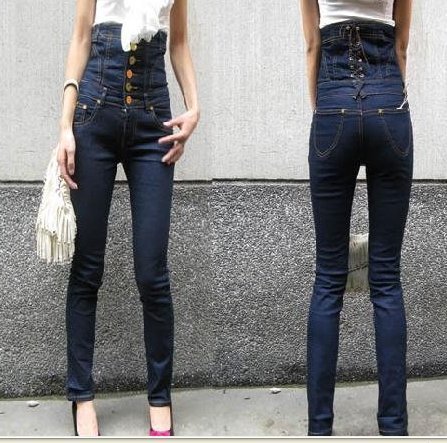 Free Shipping Autumn winter high waist jeans 9218 one piece