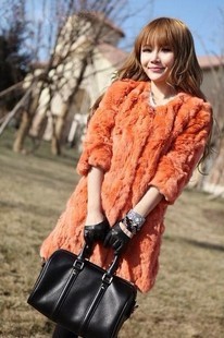 Free shipping Ayomi orange rex rabbit skin 2012 high quality customize rex rabbit hair medium-long fur