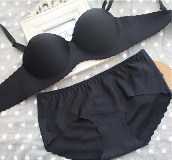 Free Shipping B003#women's bra  Solid  black color One-piece Seamless bra sexy bra sets underwear sets