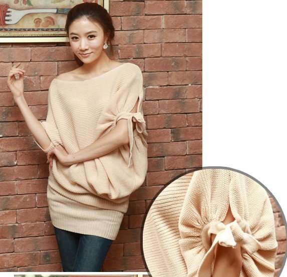 Free shipping #B3506#2012 new autumn bat sleeve Tunic Sweater short-sleeved sweater