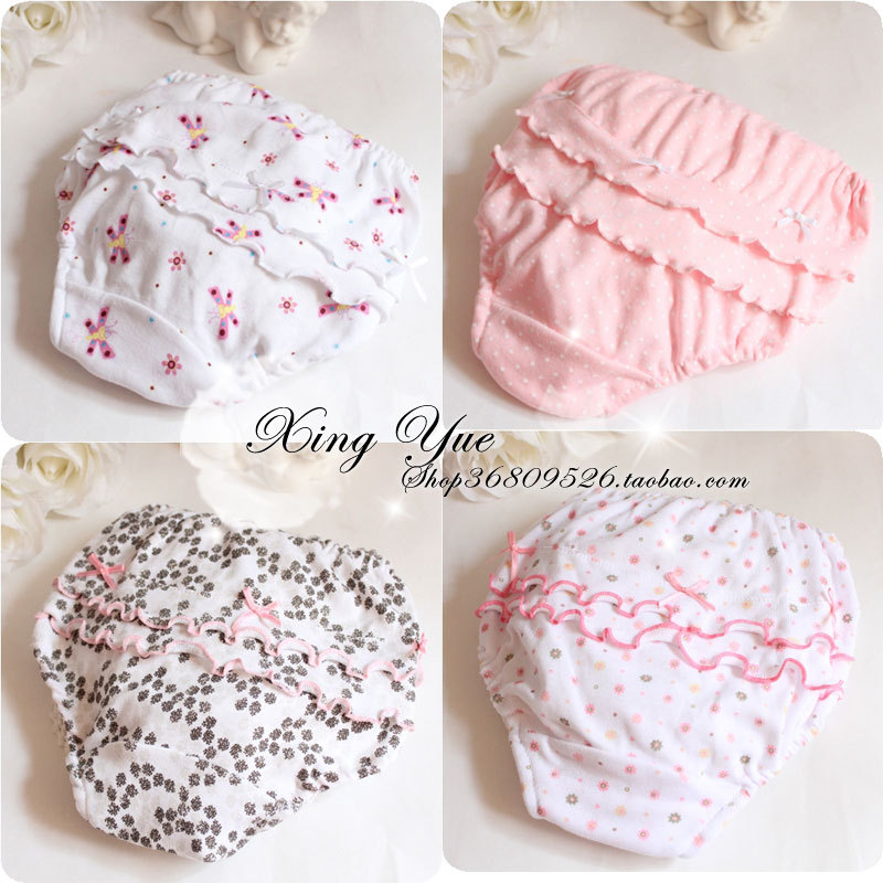 Free shipping Baby child panties polka dot ruffle hem shorts bread pants photography props