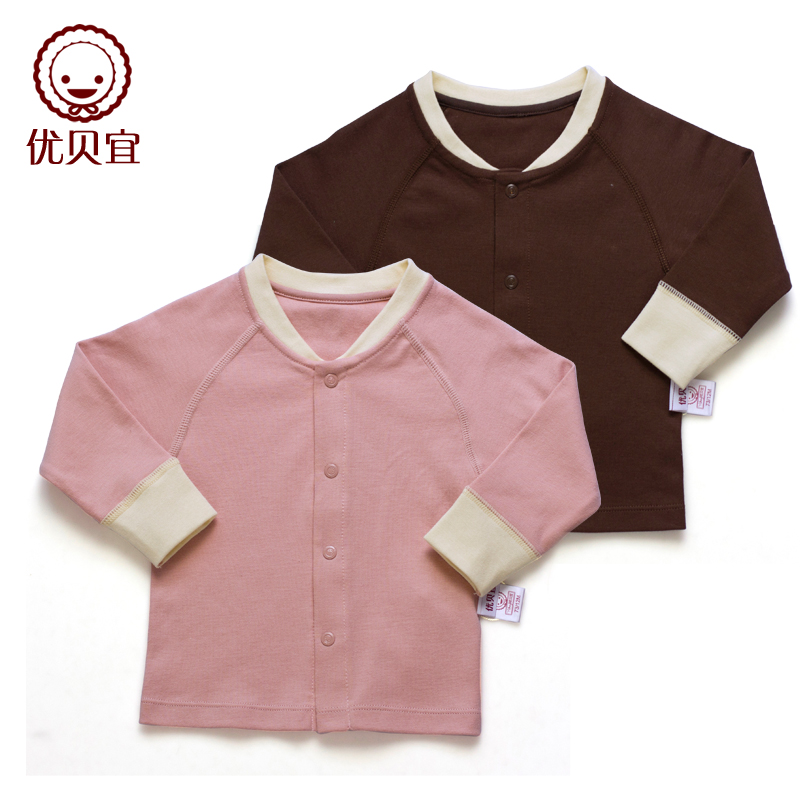 Free shipping Baby spring 100% cotton underwear baby solid color stand collar ecgii top long johns 5110