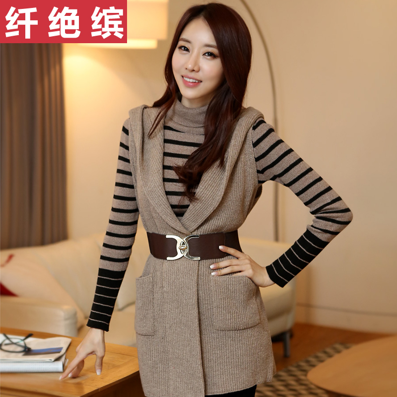 Free Shipping Ball 2013 spring slim sleeveless wool sweater female cardigan medium-long sweater outerwear