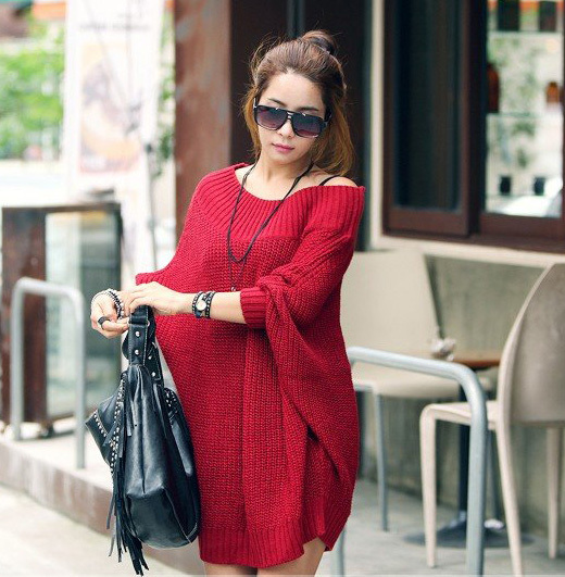 Free Shipping Batwing sleeve long design sweater 40001 MY