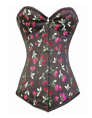 Free shipping!! Beautiful Cherry Pattern Corset Sexy Lingerie women's underwear 8193