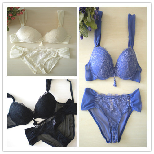 Free shipping! Beautiful luxury lace push up underwear bra set abc cup