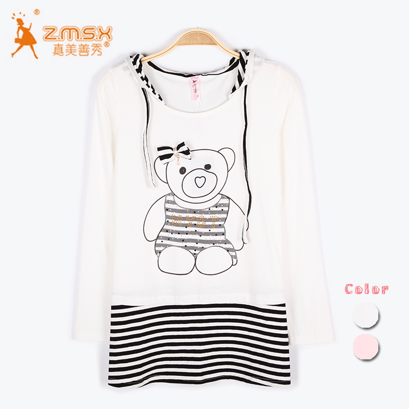 Free Shipping Beautiful maternity clothing spring top spring maternity spring bear shirt 1013265 229