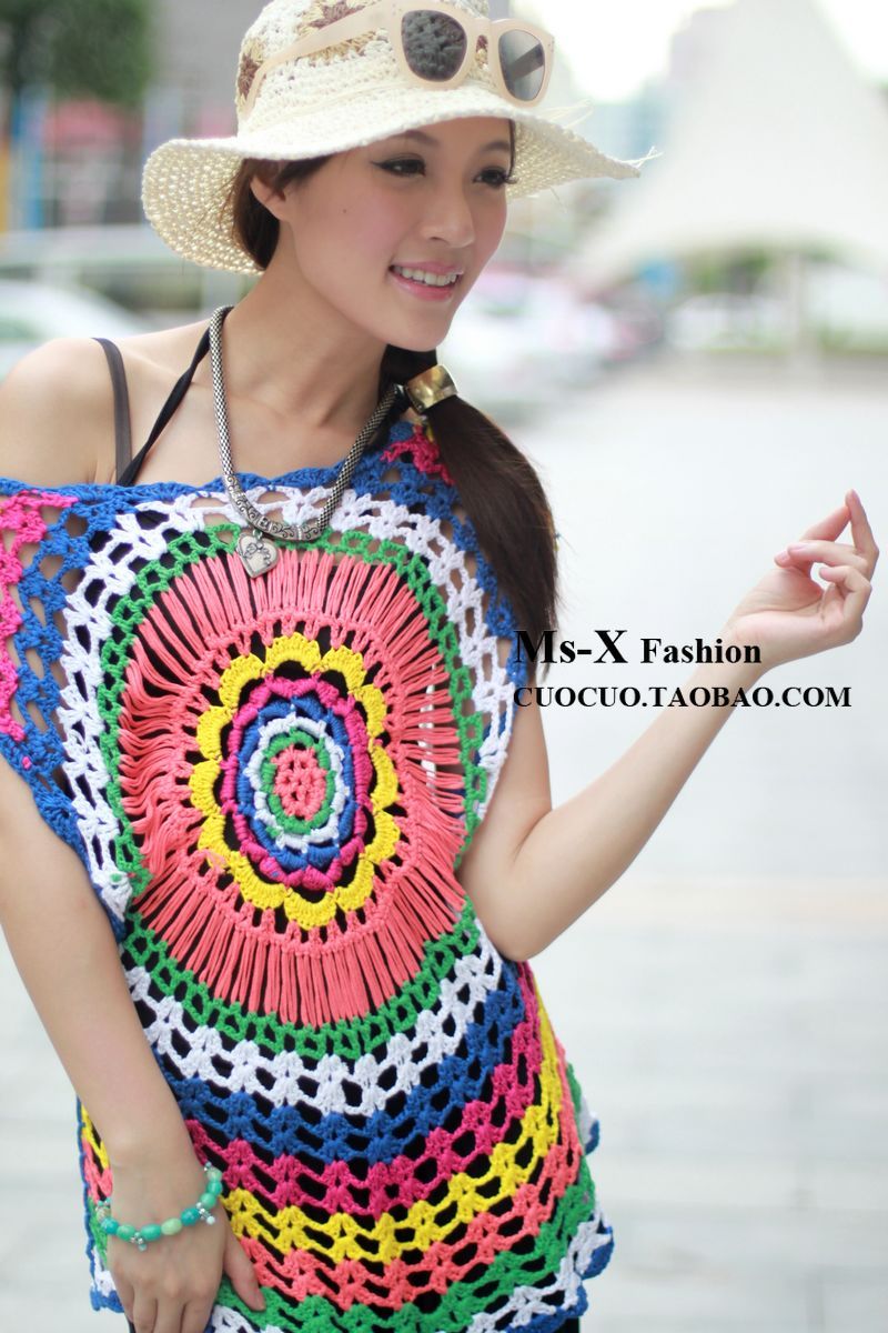 Free shipping Beauty print multicolour sweater