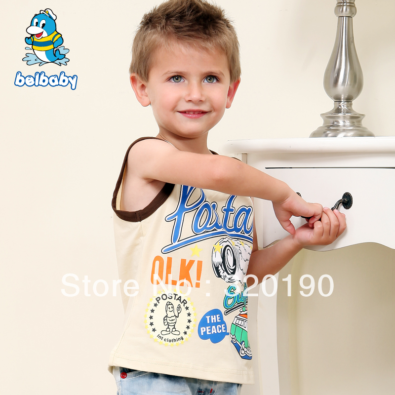 Free shipping Belbaby unisex casual fashion new arrivial summer boys  girls clothing child kids vest t010