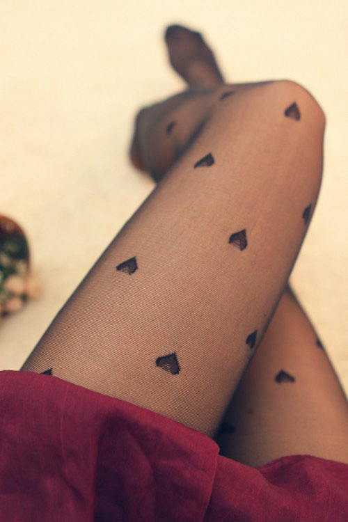 FREE SHIPPING Big all-match heart love  sexy transparent black  sexy geneous pantyhose fashion slick Stockings