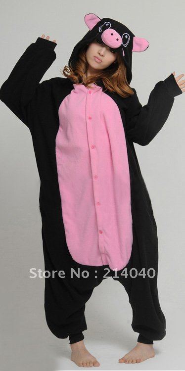 Free Shipping Black Pig Costume Kigurumi Cosplay Sleepwear