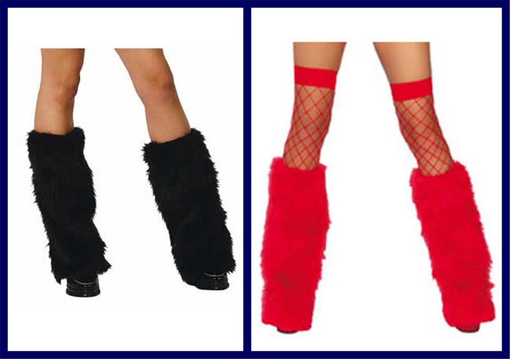 Free Shipping ! Black /  Red Fur Boot Covers,  Women's  Leg warmer , Sexy Costume  Accessories , Wholesale 10pieces/lot