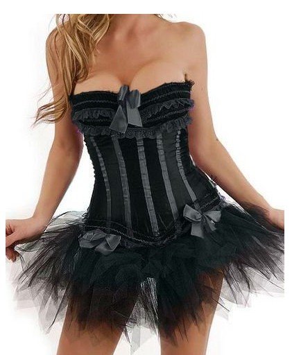 Free shipping! Black up corset Sexy Lingerie Bustier / G-string 6566