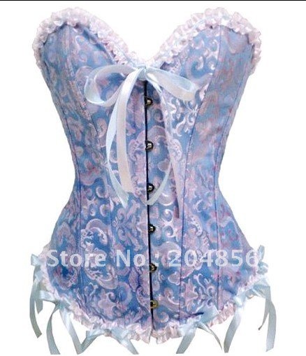 Free shipping Blue Elegant Corset Bustier Lingerie