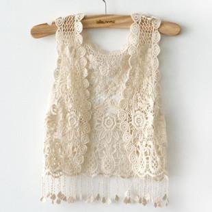 Free shipping Bohemian embroidery hollow fringed shawl vest  5196