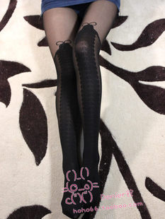 Free shipping Bowknot boot grain character pantyhose false in barrel  6Pairs/Lot colour mixture