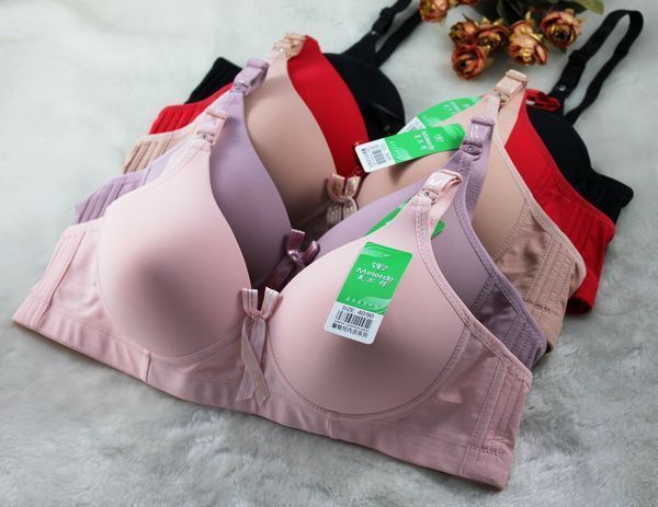 Free shipping Bra 90b 80b 75b boneless wireless print bra underwear