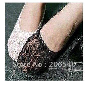 free shipping brand new 2011 top selling Sexy Lace Women Slipper Soft Boat Socks