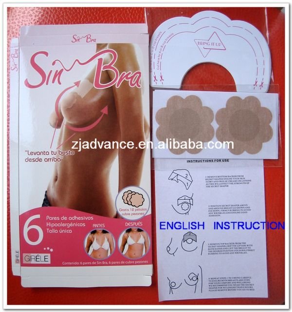 Free Shipping BREAST LIFT Bra Tape /sin bra 1200 Pcs/lot(50packs,one pack=24pcs,12pcs lift tape and 12pcs nipple cover )