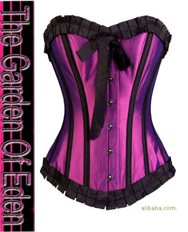 Free Shipping Brilliant Colors grommet front waist cincher Gothic Style Overbust Corset, Sexy Corsets,High Quality Cheaper Price