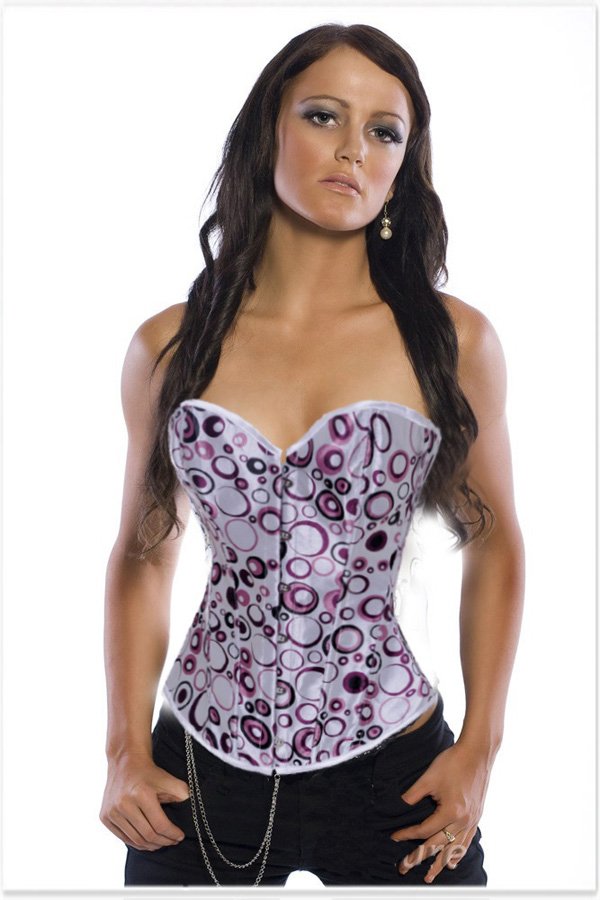 Free Shipping Brocade Pattern Overbust Corset - 2776