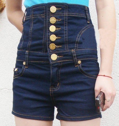 Free Shipping by Fedex!2012 Fashion Plus Size Female Jumpsuit denim shorts High Waist Blue Ladies Shorts 20 pcs/lot