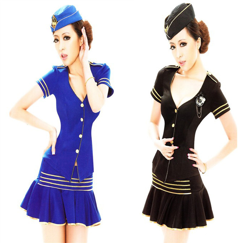 Free shipping Cap stewardess uniforms fashion ol work wear women's skirt sauna ktv work uniforms