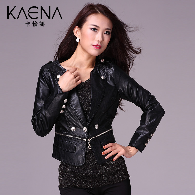 free shipping Card 2012 autumn PU jacket Women kyn-j100