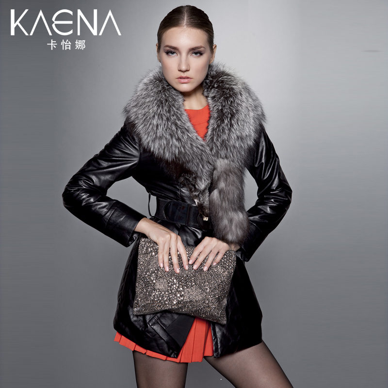 free shipping Card luxury series fur high quality large fox fur sheepskin outerwear female