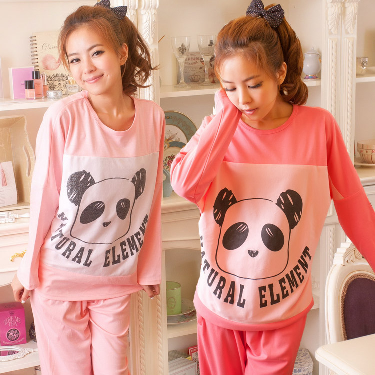 Free shipping  cartoon batwing sleeve autumn long-sleeve women's sleepwear lounge set