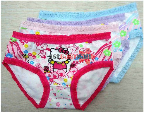 Free shipping! cartoon panties 24pcs/lot baby girls' shorts cotton short pants Hello Kitty panties girls' underwear pants