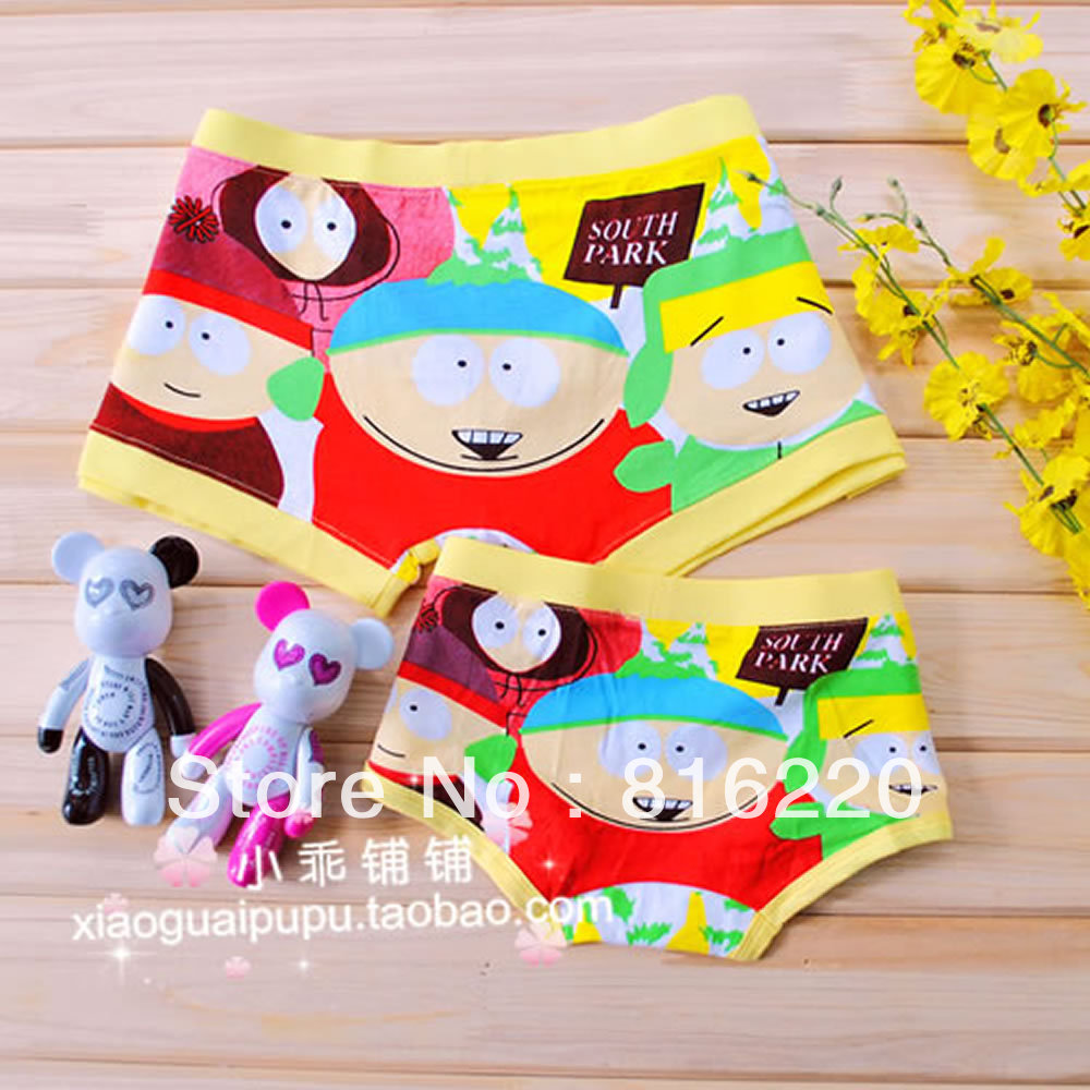 Free shipping Cartoon panties fen chang lovers panties male female briefs 1929