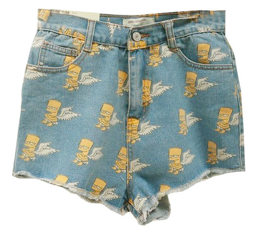 Free Shipping Cartoon printed denim shorts FM130011