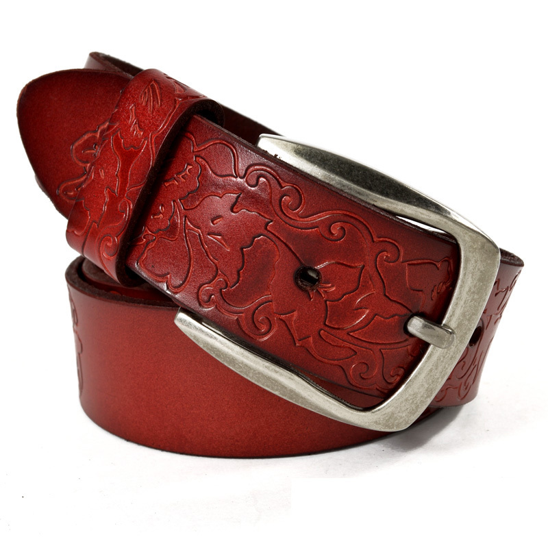 Free shipping Carved women's strap female genuine leather cowhide belt female jeans belt np A525