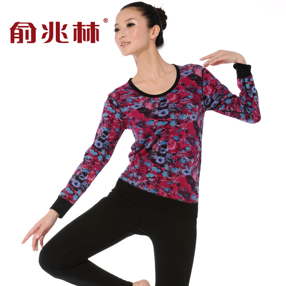 Free Shipping Cashmere kneepad thickening revitalizing thermal underwear set women's