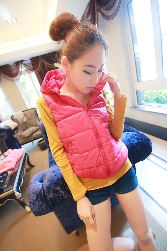 free shipping  casual bright color clip cotton vest 2012 autumn new arrival 1513