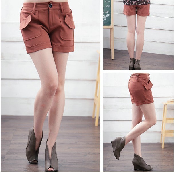 Free Shipping Casual  Women  new arrival summer plus size casual mid waist shorts, Ladies Short