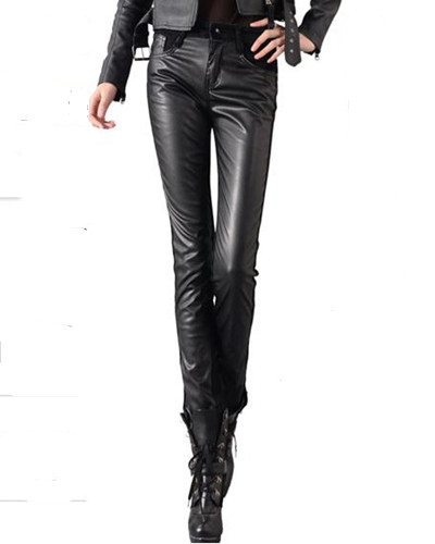 Free Shipping Cheap New Fashion Black Sleek Faux Leather Leggings Skinny Tights Women Pants